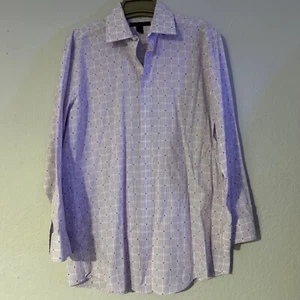 Linea Uomo Mens Dress Shirt Size 15 1/2 32/33 Violet Long Sleeve Button Up - Picture 1 of 7
