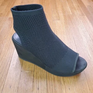 Eileen Fisher Womens Warrick Wedge Sandal Bootie Sz 6 Slip On Black Knit (KZ) - Picture 1 of 11