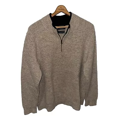 Pendleton 100% Washable Wool 1/4 Zip Pullover Sweater Oatmeal Brown Size Large - Image 1 of 4