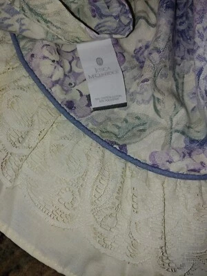 Bibb Co. Jessica McClintock DOBLE Hoja Plana Floral de Encaje con Volantes 69x96" Foto 1 de 4