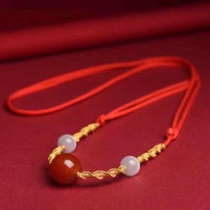 Certified Natural Red Agate Jade Marrow Necklace/Bracelet Beads Love lovers gift - Picture 1 of 24