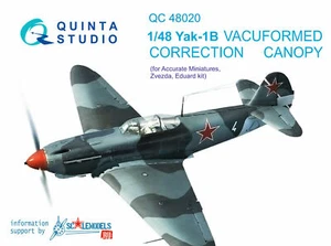 Quinta studio's QC48020 - 1/48 Vacuformed clear canopy for Yak-1B (Zvezda kits) - Picture 1 of 12