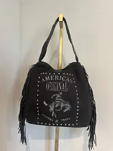 Borsa Raviani Nera Frange Americana Originale Bronco Logo Esaurita Online Made USA - Foto 1 di 13
