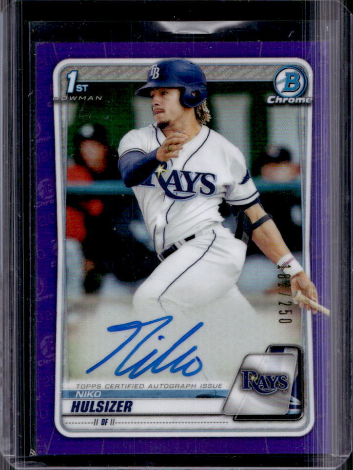 2020 Bowman Chrome Niko Hulsizer Purple Refractor 1st Prospect Auto #182/250