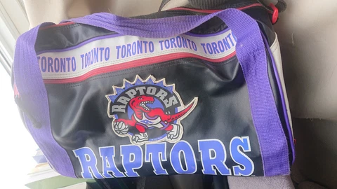 Rare Vintage 1990s NBA Toronto Raptors Leather Duffle Bag Cover