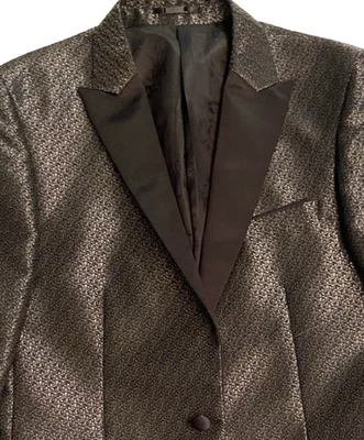 Chaqueta Esmoquin STATEMENT A Medida 'Bellagio 20' Negra y Plateada 38S LUJO ITALIANO Foto 1 de 4