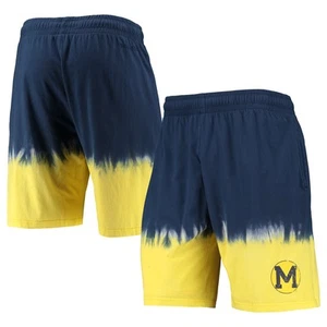 Men's Mitchell & Ness Navy/Gold Michigan Wolverines Tie-Dye Shorts - Picture 1 of 3