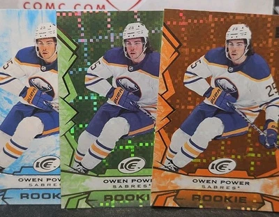 22-23 UD Ice Owen Power Rookie Card Lot ❄️❄️❄️ Orange, Green & Base Variant  - Image 1 of 4