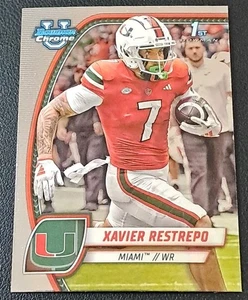 Xavier Restrepo 2024 Bowman University Chrome #187 Rookie Football Card - Picture 1 of 2