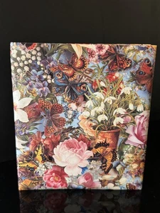 Libro de direcciones telefónicas vintage 6 anillas patrón floral mariposa NUEVO - Imagen 1 de 4