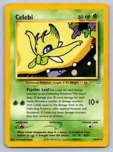 Celebi 16/64 Neo Revelation Regular Non-Holo Pokemon Card DMG CREASES - Picture 1 of 5
