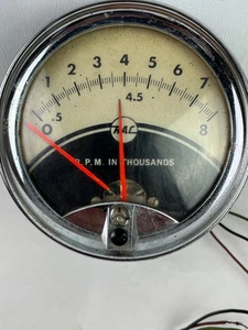 Vintage RAC Black and White Face 8000 RPM Tachometer UNTESTED - Picture 1 of 11