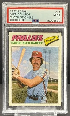 1977 Topps Mike Schmidt PSA 9 Philadelphia Phillies Cloth Stickers #41    cc23 - Image 1 of 2