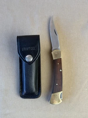 Vintage Buck 110 Hunting Folding Knife & Sheath 2 Dot 1967-1972 - Image 1 of 4