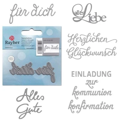 Stanzschablone Text Wort Glückwunsch Alles Gute Kommunion Wörter Schrift Rayher - Bild 1 von 2