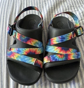 CHACO MULTICOLORED TYE DYE SANDALS KIDS SIZE 2 - Picture 1 of 4
