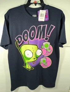 Camiseta Nickelodeon Invader Zim GIR DOOM Para Hombre Mediana Azul Marino Gráficos Nueva con Etiquetas - Imagen 1 de 4
