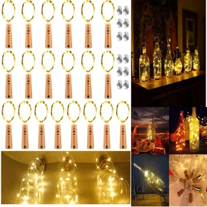 20 LED Flaschenlichterkette Korken | 2M Kupferdraht mit Formgedächtnis - Bild 1 von 9