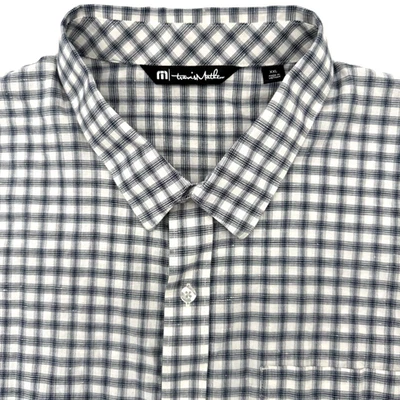 Travis Mathew Men's Short Sleeve Button Up Multicolor Check XXL 2XL Pocket Shirt - Image 1 of 4