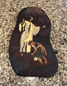 Stunning Jesus healing a leper - in Italian Style Christian marquetry - Picture 1 of 13