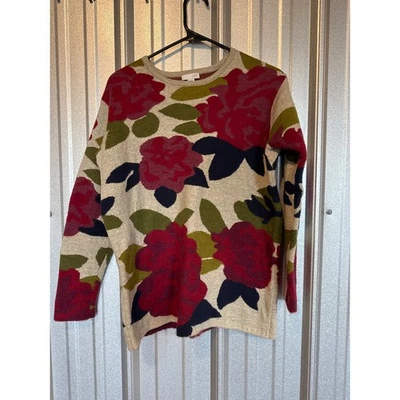 Suéter J Jill Floral Lana Alpaca Mezcla Algodón Pequeño Floral Para Mujer Talla PS Foto 1 de 4