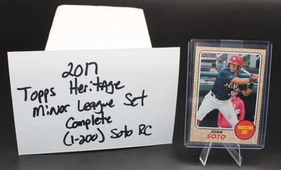 2017 Topps Heritage Minor League Baseball Set (1-200) Juan Soto RC NM/MT - Image 1 of 2