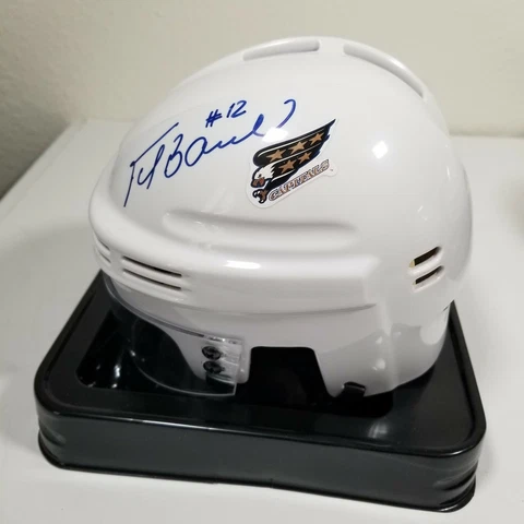 Peter Bondra signed auto mini helmet Washington Capitals NHL COA SportStar Cover