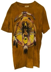 Vintage 1999 The Mountain Native American Bear Nature Tie Dye Shirt Large Cotton - Picture 1 of 2
