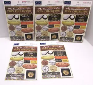 Lote de 5 pegatinas diseño Karen Foster ~ colección de monedas - Imagen 1 de 2