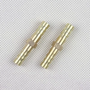 2Pcs 6mm 1/4"Brass Fitting Pipe Tubing Straight Union Hose Barb Water Gas Air - Picture 1 of 5