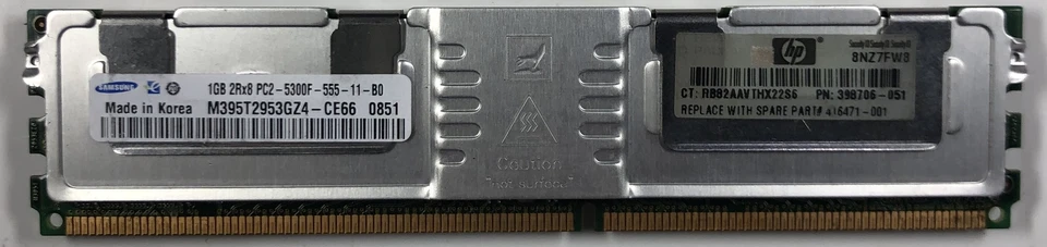 Memoria RAM de servidor Samsung M395T2953GZ4-CE66 1 GB DDR2 Foto 1 de 1