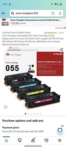 Toner Kingdom Compatible Canon 055 055H 4 Pack TONER Cartridges Replacement - Photo 1/5