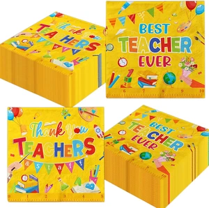 50Pcs Thank You Teacher Napkins,Disposable Paper Napkins for Graduation Apprecia - Picture 1 of 12