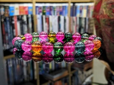 Multicolor Crystal Bead Bracelet for Men / Women Stretch 10MM 7 7.5 8 8.5 inch - Изображение 1 из 4