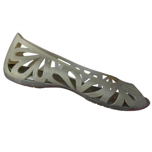 Crocs Adrina III Olive Jelly Peep Toe Zapatos sin cordones planos cómodos para mujer 7 informales - Imagen 1 de 17