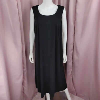 Maxi Vestido De Colección Años 90 Y2K Donna Ricco Para Mujer Negro Sin Mangas Plisado Cambio 18W Foto 1 de 4