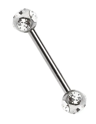 Piercing Gioielli Seno Intimo Barra Bilanciere 1,6mm con Due 5-Stein Sfere A 6mm - Immagine 1 di 3