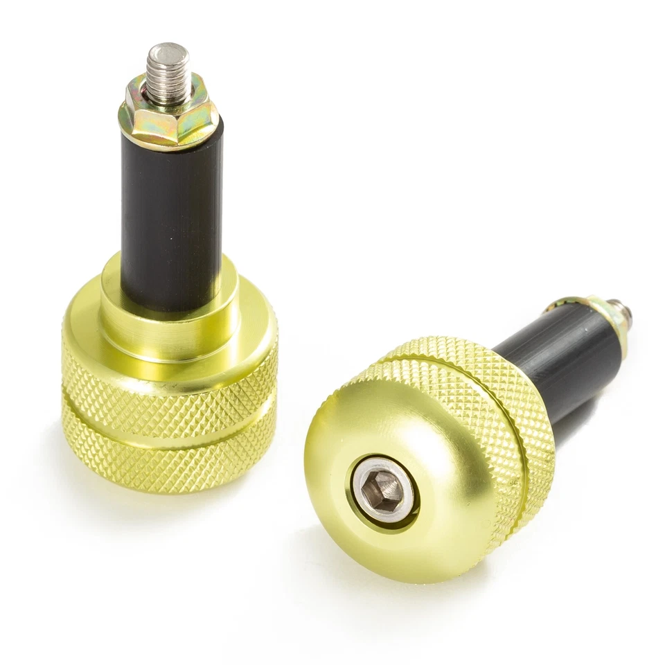 2x Handlebar Bar Ends Motorbike Plug Motorcycle Grips Universal Gold - Immagine 1 di 1