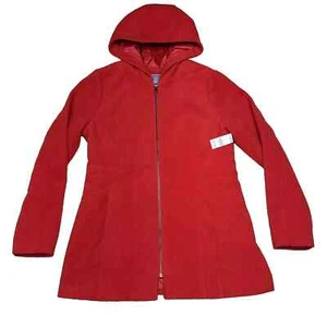 Laura Scott Women's Synthetic Wool Hooded Coat Red Size XLarge Pockets Lined - Picture 1 of 6