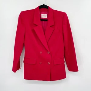 Pendleton Petite Vintage Blazer Jacke rot Gr. 2 100% Schurwolle gefüttert Karriere - Bild 1 von 11