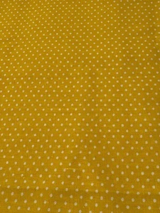 Yellow Polka Dot Fabric 16" x 38" Cotton Sewing Quilting Craft Material - Picture 1 of 4