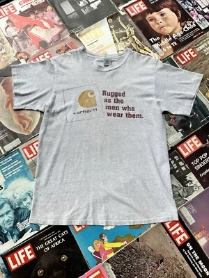 Camiseta Carhartt Vintage Años 90 Resistente Ropa de Trabajo Exterior Puntada Única Gráfica Talla L Foto 1 de 4