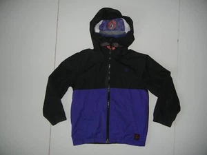 VOLCOM Purple/Black HOOPLADIGGER WINDBREAKER JACKET Full Face Hood Coat YOUTH 5 - Picture 1 of 8