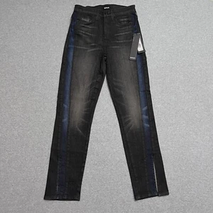 Hudson Jeans Womens 25 Black Straight Crop High Rise Zoeey Slit Hem Denim New - Picture 1 of 14
