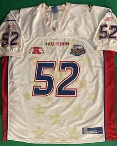 Authentic Ray Lewis Pro Bowl Jersey 2004 AFC Size 60 NFL Reebok White Red Blue - Picture 1 of 9