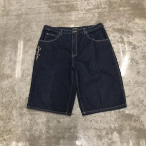 VINTAGE Sean John Shorts Mens 38 Blue Baggy Skater Y2K Hip Hop Denim Jean - Picture 1 of 7
