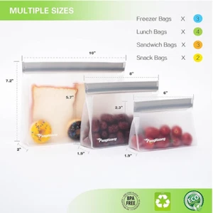 12 Reusable Storage Bags – Extra Thick, Leakproof, Freezer & Food Safe - Picture 1 of 6