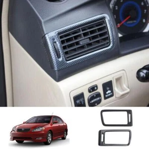 For Toyota Corolla 2003-2008 Carbon Fiber Grain Console AC L&R Air Outlet Trim - Picture 1 of 5