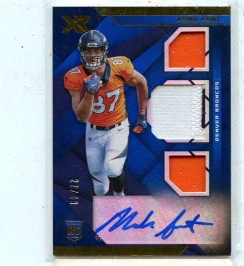 NOAH FANT 2019 Panini XR Rookie Triple Relic Patch Auto #D /49 Denver Broncos - Image 1 of 1