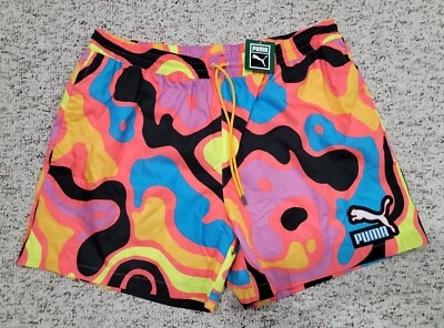 Pantalones cortos de natación PUMA para hombre Lava Hot Coral Beach 6 pulgadas 538408-01 para hombre talla XXL Foto 1 de 4